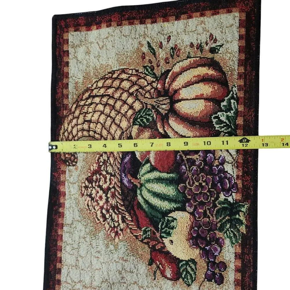 Fall Table Runner Tapestry Pumpkins Cornucopia Autumn Harvest Thanksgiving 71x13